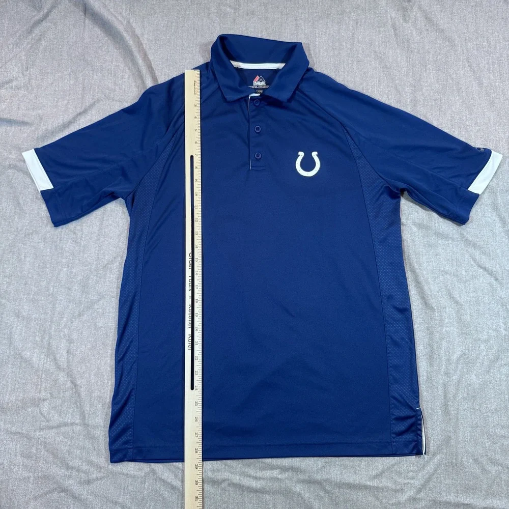 Indianapolis Colts Shirt‎ Mens Large NFL Football Horseshoe Majestic Cool Base
